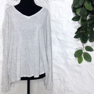 Express dolman sleeve heathered speckled knit top